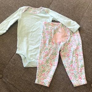 CARTERS 6 month onesie and bunny bum pants
